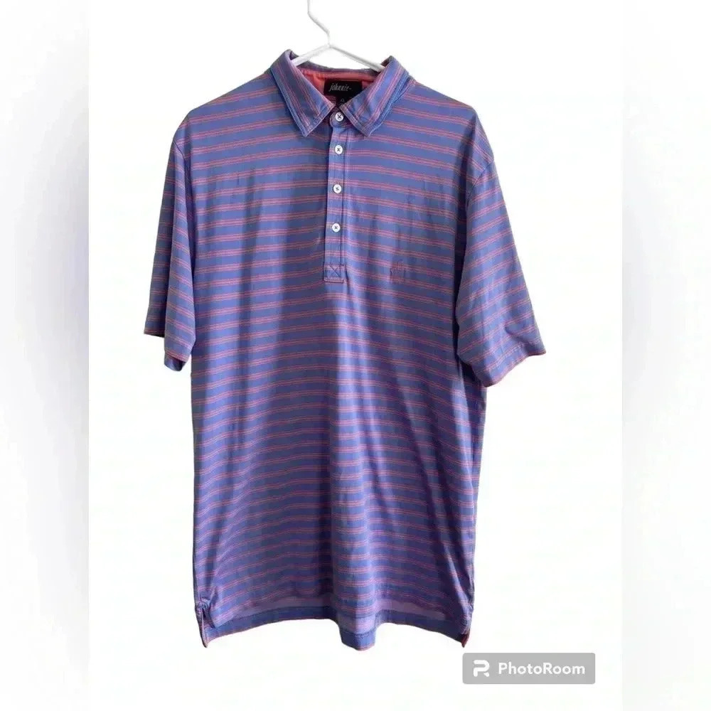 johnnie-O Men’s Pima Cotton Mix, Striped Polo Shirt - Sz XL